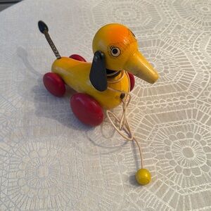 Vintage pull toy dog